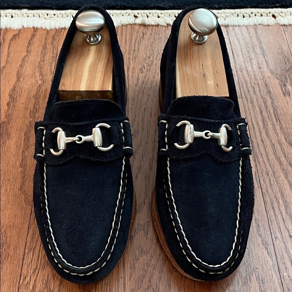 Men's Black Suede Loafers